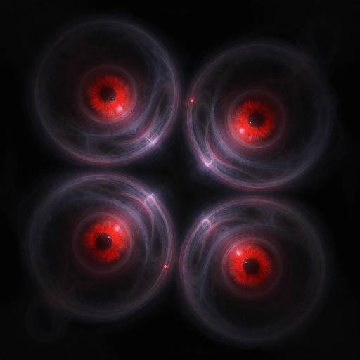 Ethereal Red Eyes Abstract Art