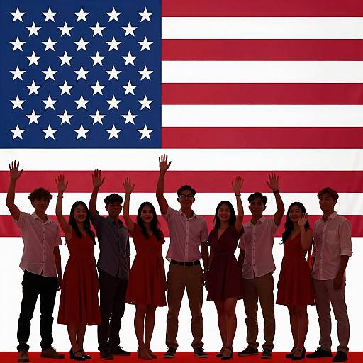 Celebration of Unity Before the Flag