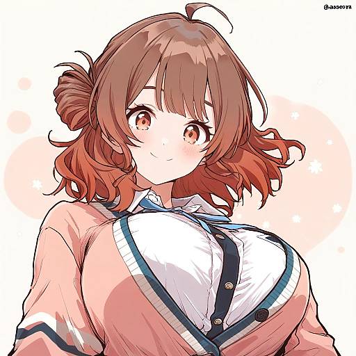 Illustration of Hanami ume, gakuen idolmaster in the style of Aosora2823