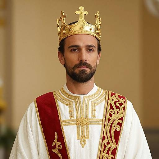 Regal Man in White Robe