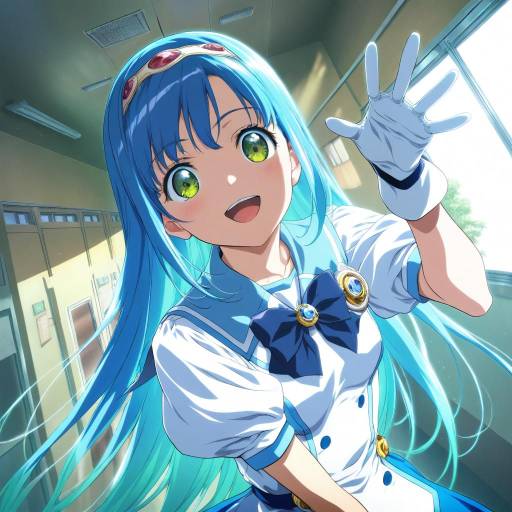 Dynamic Anime Girl in Magical Attire