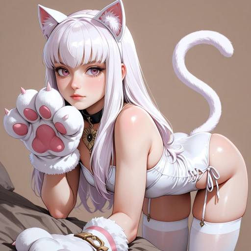 Cute Lysithea with Cat Ears and Tail