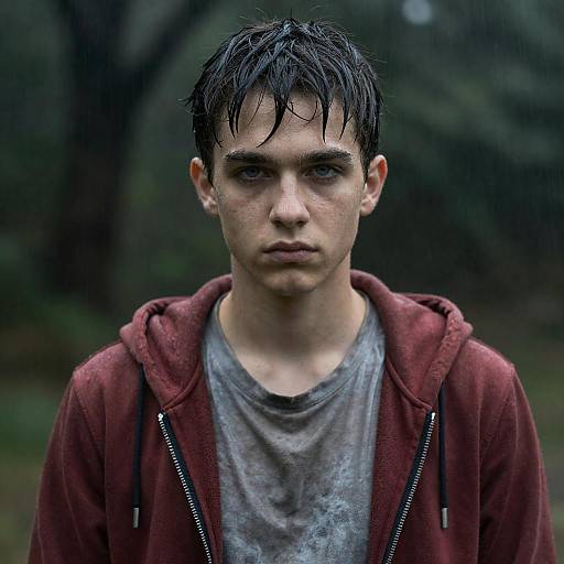 Rainy Portrait of a Young Man