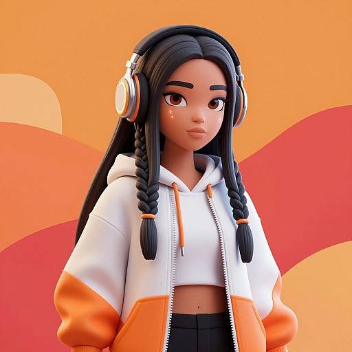 3D Hip-Hop Style Woman Portrait