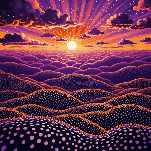 Surreal Cloudscapes in Kusama's Style