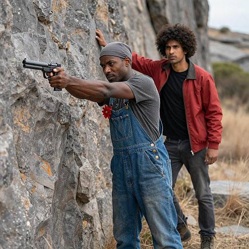 Dramatic Duo in Rocky Terrain