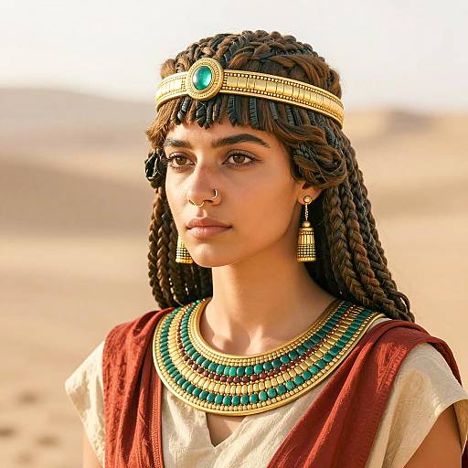 Ancient Egyptian Woman in Traditional Costume