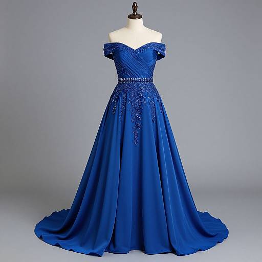 Royal Blue Princess Arabic Prom Gown