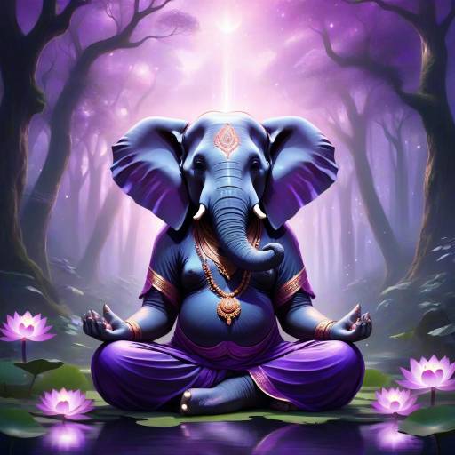 Majestic Guru Elephant in Serene Forest