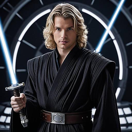 Anakin Skywalker in Black Jedi Robe