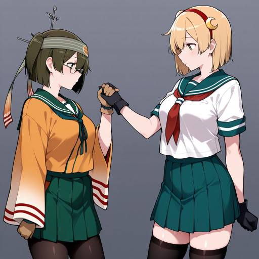 Multiple Girls in Serafuku Attire