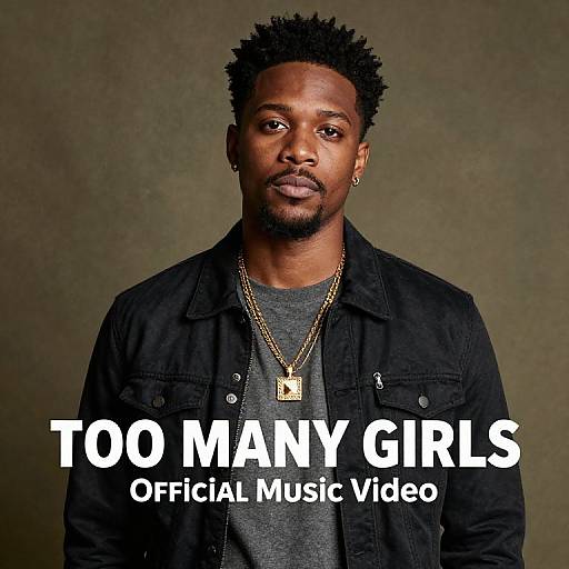 Photograph of a serious, dark-skinned man with short, curly hair, wearing a black jacket and gold necklace, against a greenish-grey background