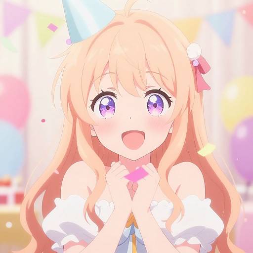Anime Girl Birthday Celebration Scene