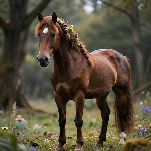 Centaur Warrior with Wildflower Braids in Forest