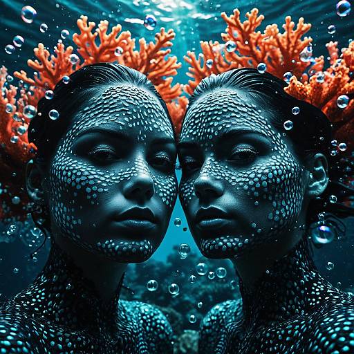 3D Siren Portrait with Liquid Paint