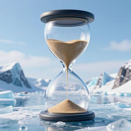 Surreal 3D Colossal Ice Hourglass
