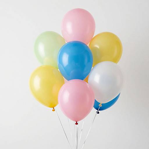 Colorful Helium Balloons in Sky
