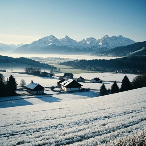 Serene Snowy Alpine Landscape at Dusk Serene Snowy Alpine Landscape at Dusk