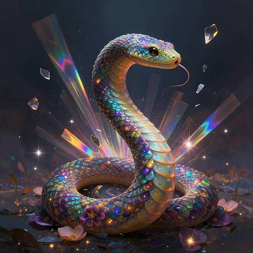 Psychedelic Kaleidoscopic Serpent Portrait