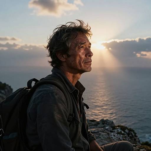 Hyperrealistic Portrait of Weary Traveler