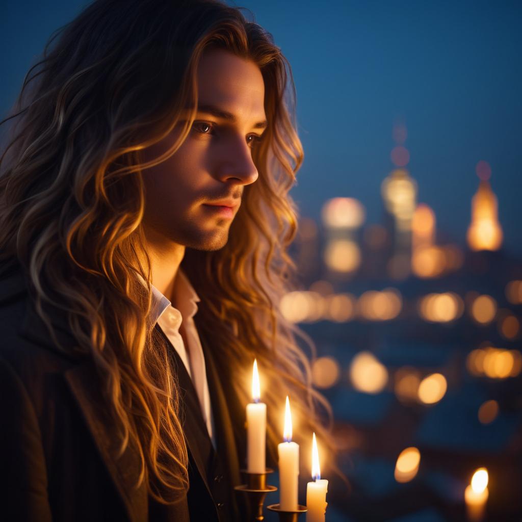 Candlelit Close-Up of a Musician