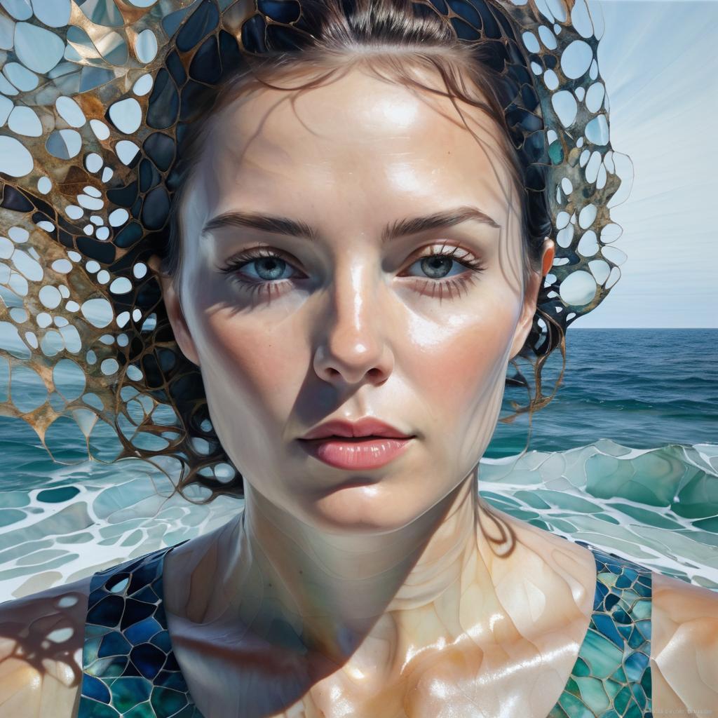 Contemporary Abstract Woman in Ocean