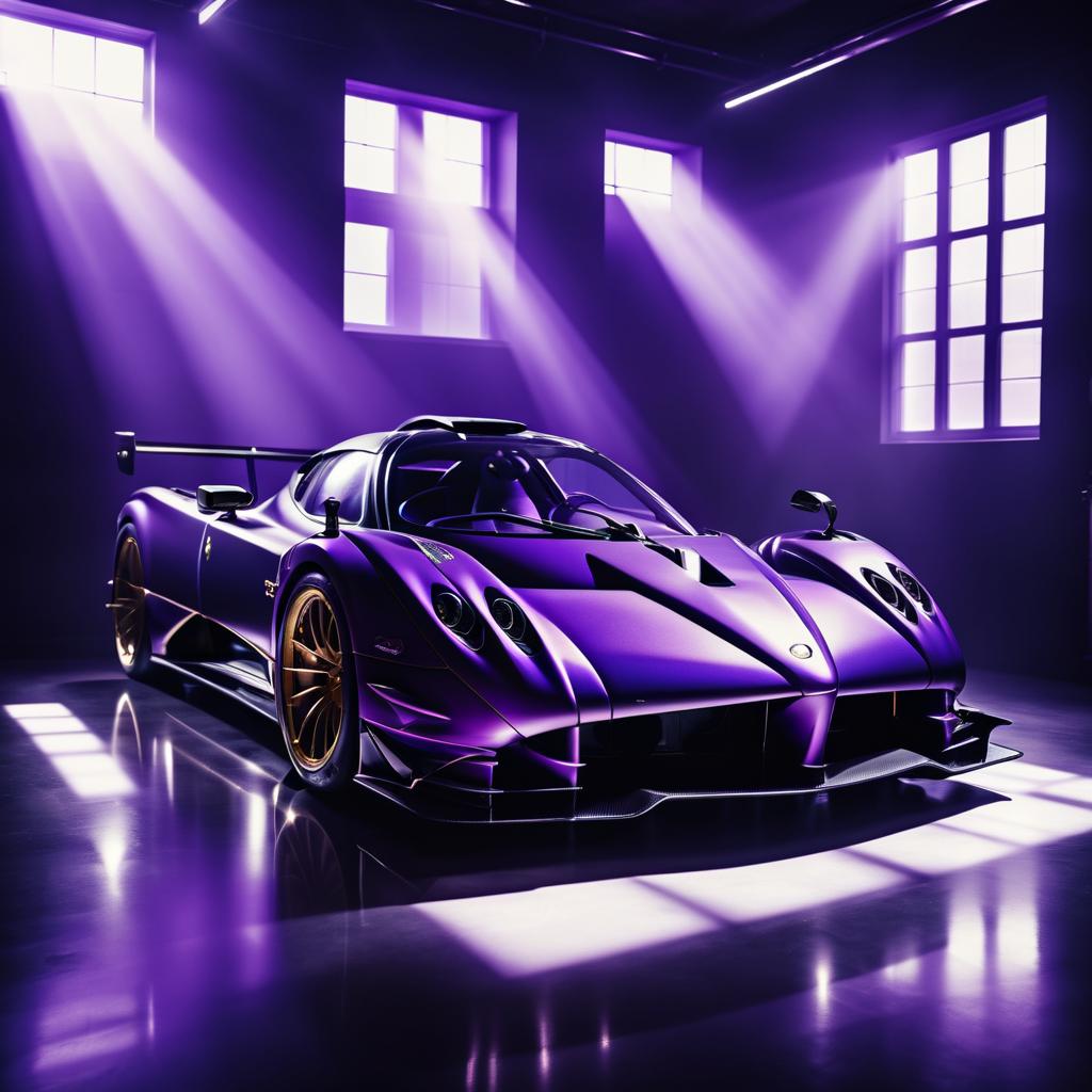 Cinematic Shot of Purple Pagani Zonda