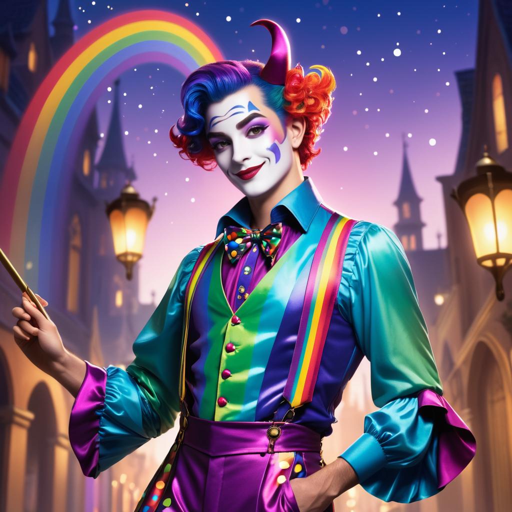 Whimsical Jester Artwork in Twilight