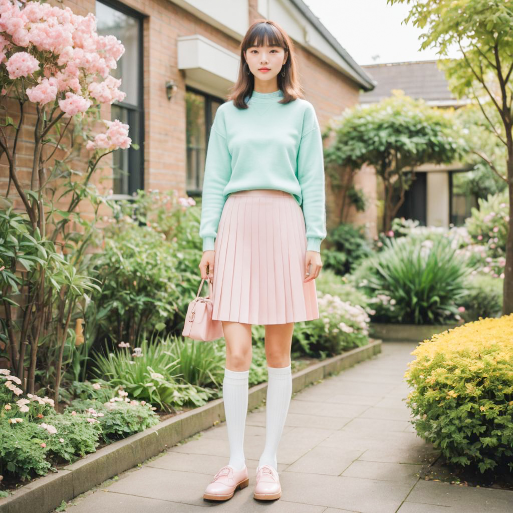 Stylish Tall Woman in Indoor Garden