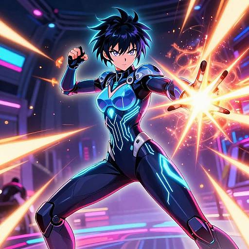 Futuristic Anime Catsuit Warrior