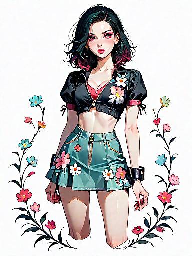 Modern Feminine Floral Two-Piece Outfit