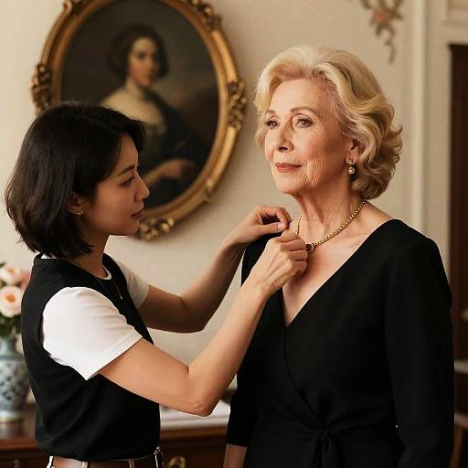 Elegant Portrait of Two Women Together