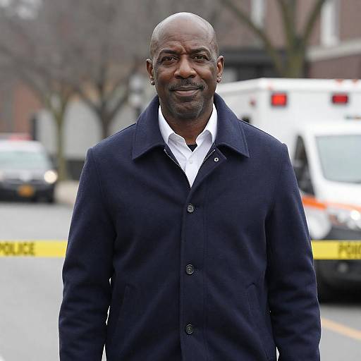 Bald Black Man Urban Crime Portrait