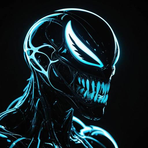 Neon Glowing Morpha Symbiote Side Portrait
