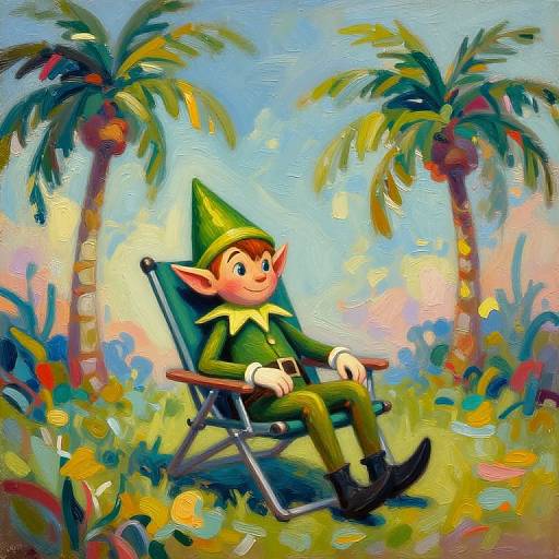 Retro Elf Camp Chair Painting