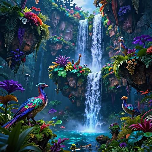 Vivid Surreal Floating Island Dreamscape