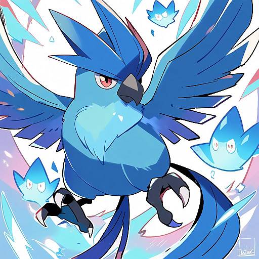 Illustration of Articuno, pokemon in the style of Yuusuke-kun