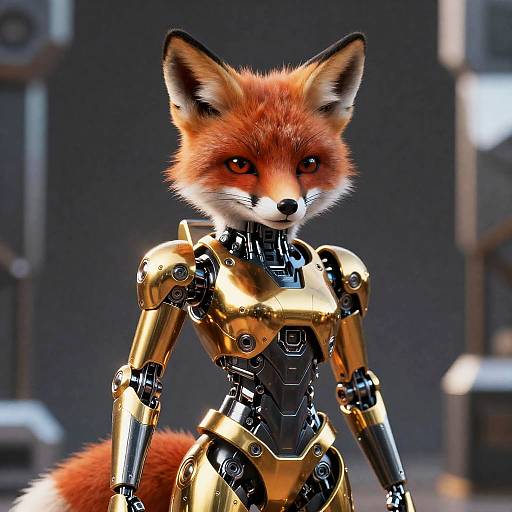 Hyperreal Stippled Android Red Fox Cub