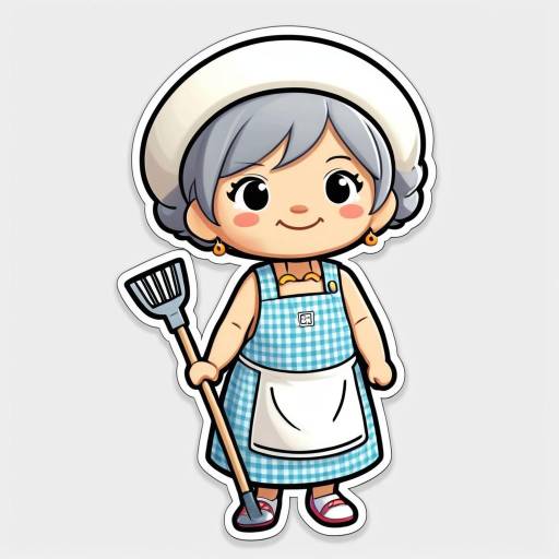 Cheerful Spanish Grandmother Chibi Character