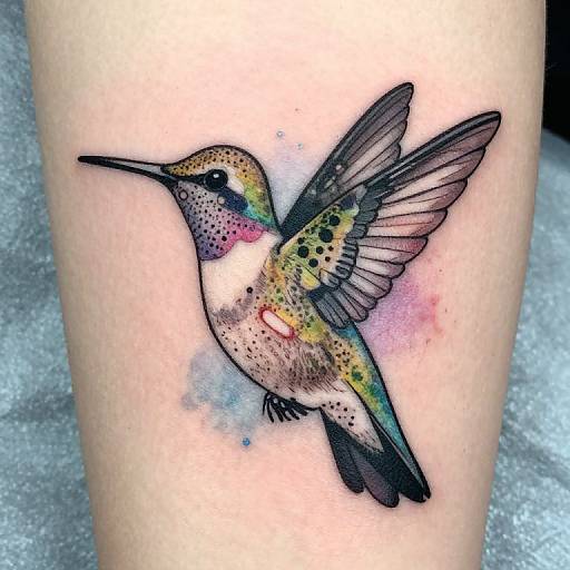Benday Dots Hummingbird Tattoo Art