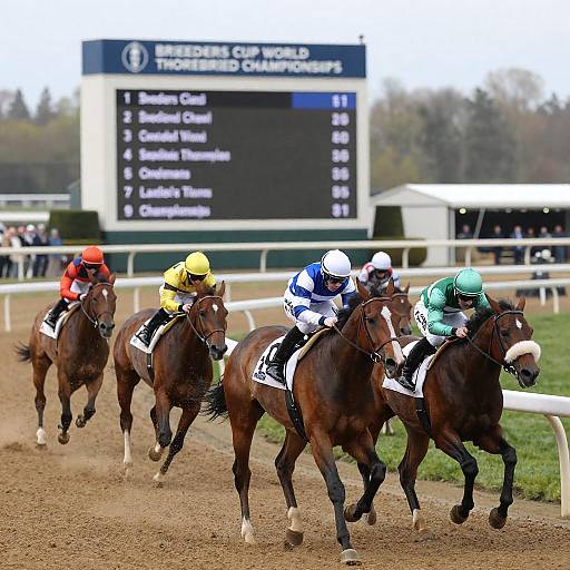Vibrant Horse Racing Action Shot