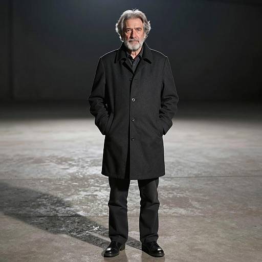 Mysterious Elder in Dim Light