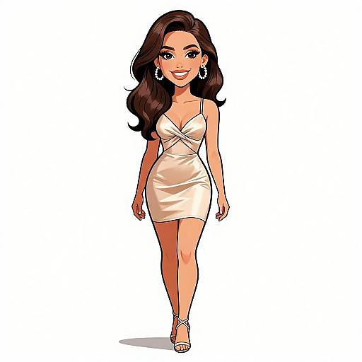 Elegant Woman in Champagne Mini Dress