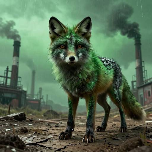 Giant Feral Arctic Fox in Post-Apocalypse