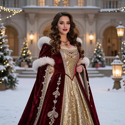 Elegant Royal Winter Lady Portrait