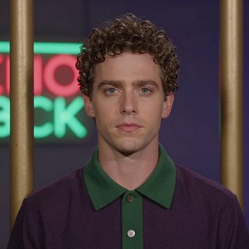 Stylish Man in Neon Setting