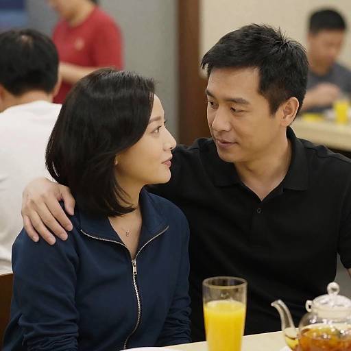 Candid Moment: Couple Dining Together