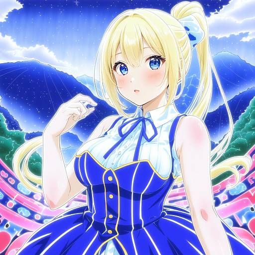 Illustration of Aoyama blue mountain, gochuumon wa usagi desu ka? in the style of Haguhagu (rinjuu circus)