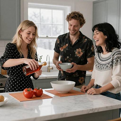 Joyful Kitchen Gathering with Friends