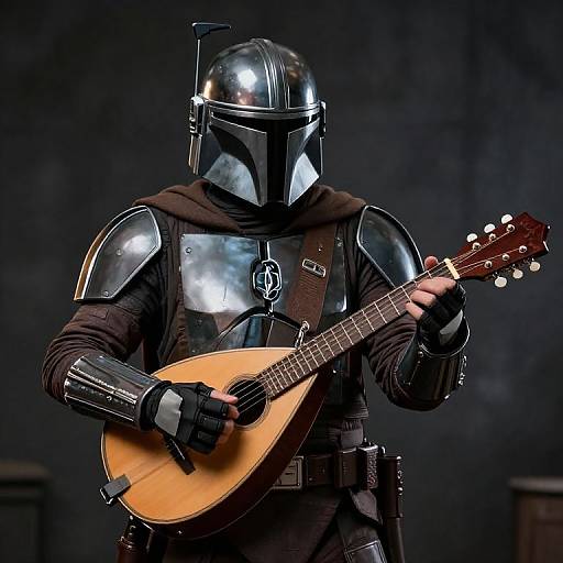 Mandalorian Playing Mandolin Artwork